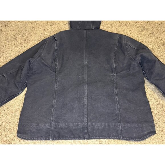 CARHARTT Washed Gray Duck Sherpa Lined Jacket Hoodie Outdoor Utility Workwear XL - Picture 5 of 15